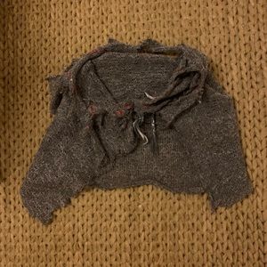 Unique hand knit shawl scarf